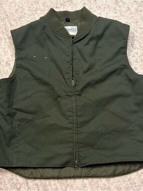 Men's Olive Green Zip-Front Work Vest-Official US Border Patrol Uniform
